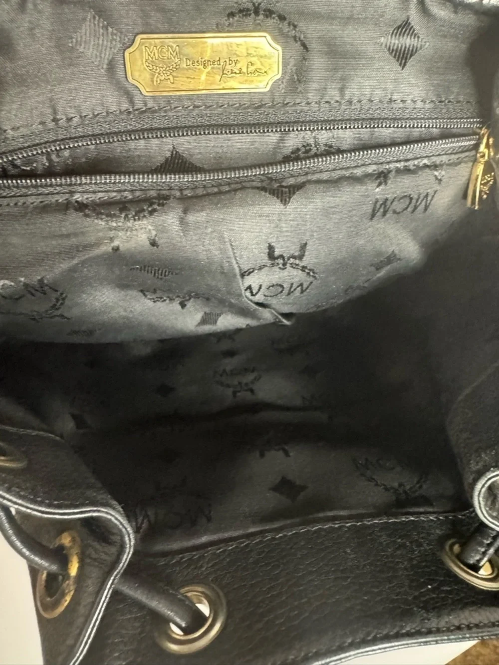 MCM black leather